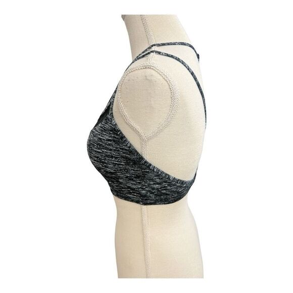 Victoria's Secret Strappy Back Sports Bra Size L Black Grey Removable Pads - Picture 4 of 12
